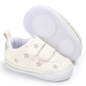 Baby Boys Girls Shoes Non-slip Velcro Sneakers Toddler First Walkers Shoes-StarSilver