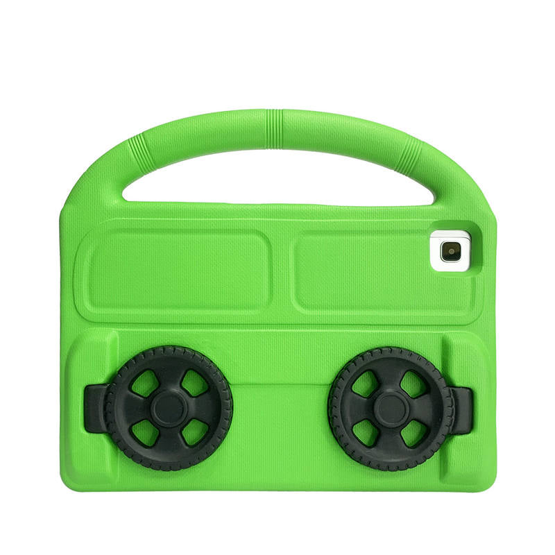 Wheel Samsung Tablet Case For Tab S P6 Lite/A7 (2020)/S5E (2019) Shockproof Stand Cover With Handle Stand-Green