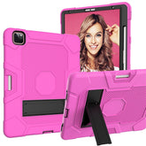 B3 Robot iPad Case Silicone Shockproof Protective Stand Cover For iPad Pro 12.9 2018/2020-RoseRed&Black