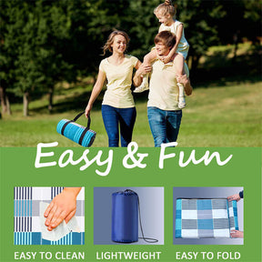 Large Picnic Blanket with Waterproof Backing for Camping Beach