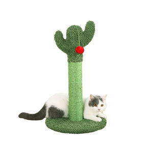 Cactus Scratching Post with Natural Sisal Rope Hanging Ball for Cats