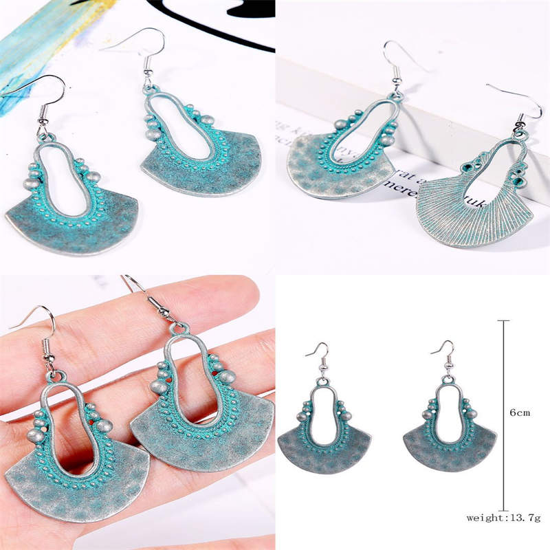 Turquoise Vintage Drop Dangle Earrings for Women-F