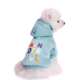 Pet Hoodie Sweatshirt Letter Printed Warm Clothes for Dogs and Cats-Blue