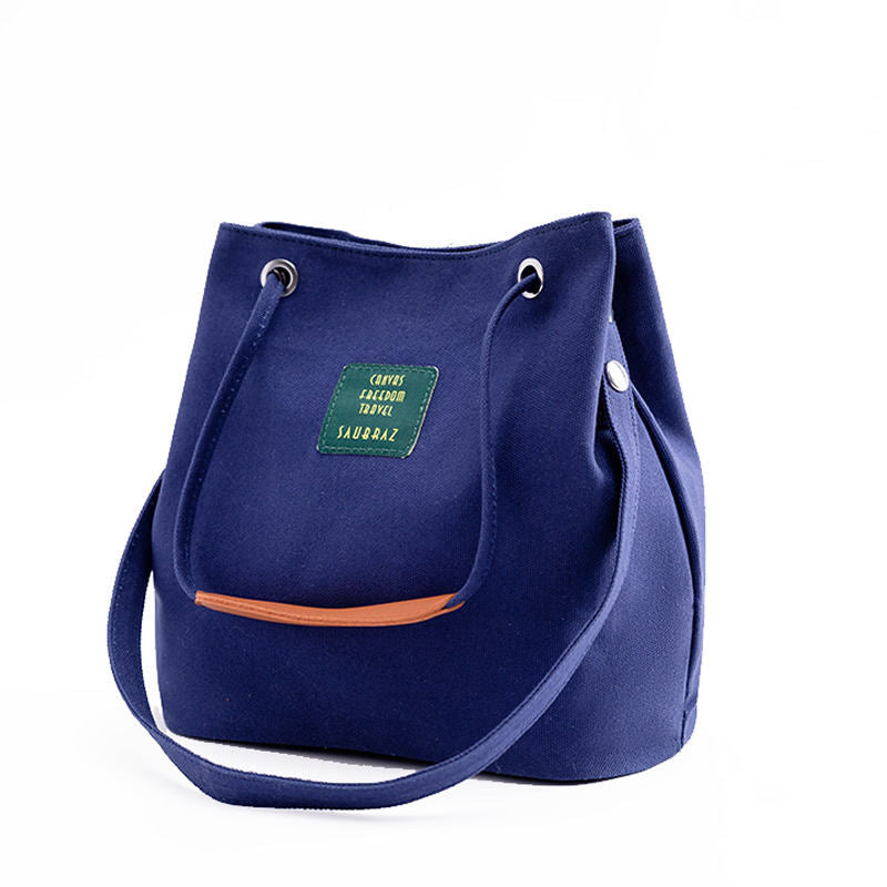 Womens Canvas Shoulder Bag Commuter Handbags-Blue