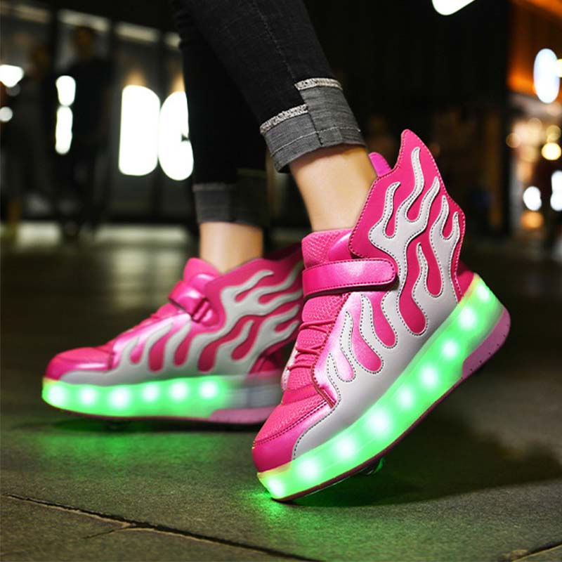 Childrens LED Wings Roller Sneakers with 2 Wheels