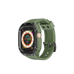 Military Watchbands with Heavy Duty Case TPU for iWatch Ultra-Green