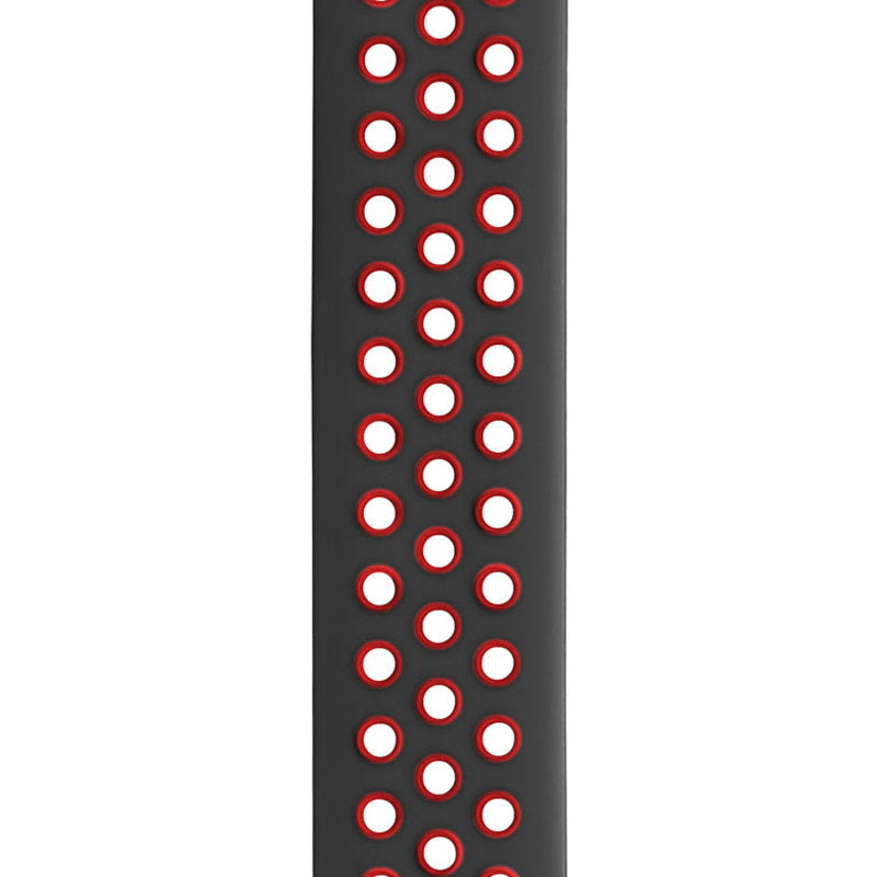 Sports Breathable Silicone Solo Loop Watchband for Apple Watch Series 6/5/4/3/2/1/SE-BlackRed