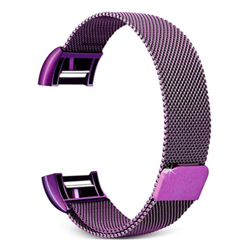 Stainless Steel Magnetic Strap For Fitbit Charge 2 Replacement Bracelets Milanese-Purple