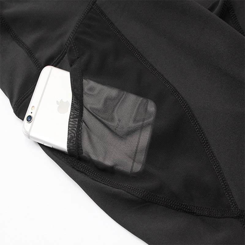 Women Yoga Shorts With Pocket High Waist Fitness Leggings Sports Running Quick Drying Perspiration Tights 2024-Black