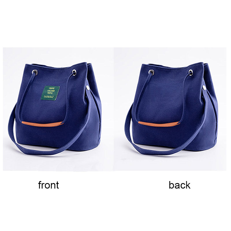 Womens Canvas Shoulder Bag Commuter Handbags-Blue