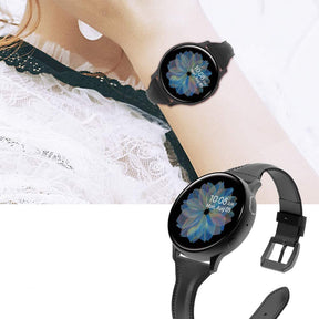 Slim Flower Printed Leather Bands For Samsung S3/Galaxy Watch 46mm(Black)