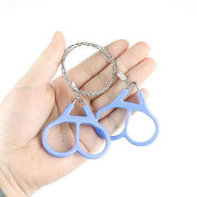 5Pcs Portable Stainless Steel Wire Saw Mini Camping Supplies Outdoor Tool-Blue