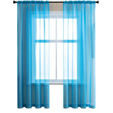 2 Panels Sheer Voile Rod Pocket Elegance Curtains for Living Room Bedroom-24