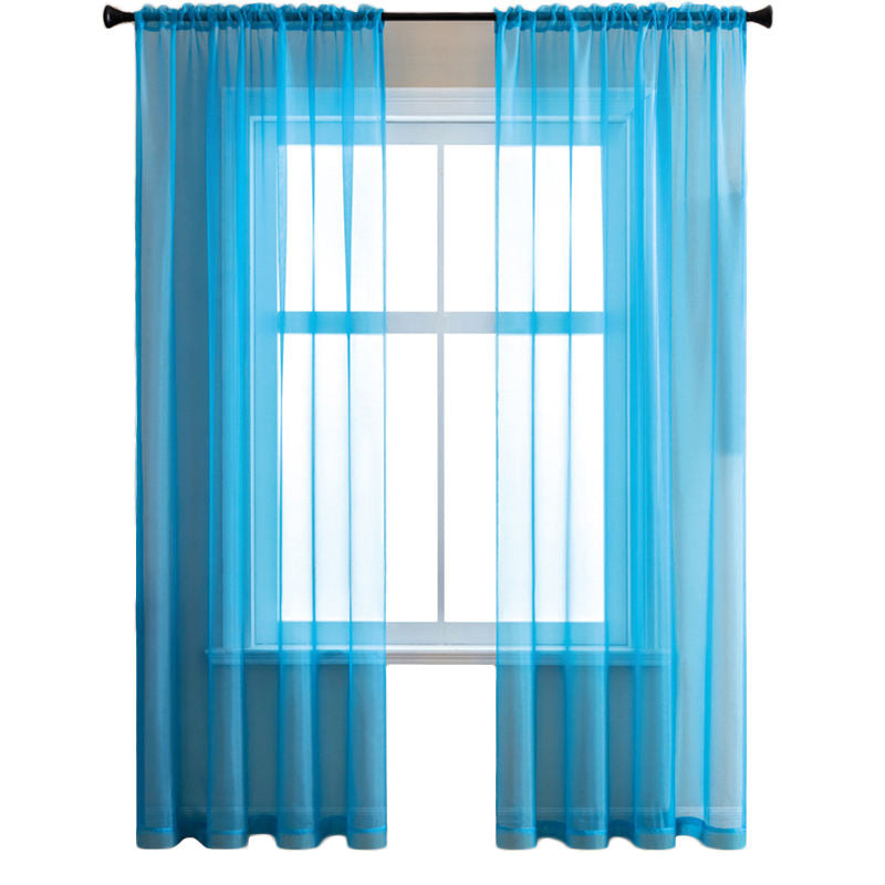 2 Panels Sheer Voile Rod Pocket Elegance Curtains for Living Room Bedroom-24