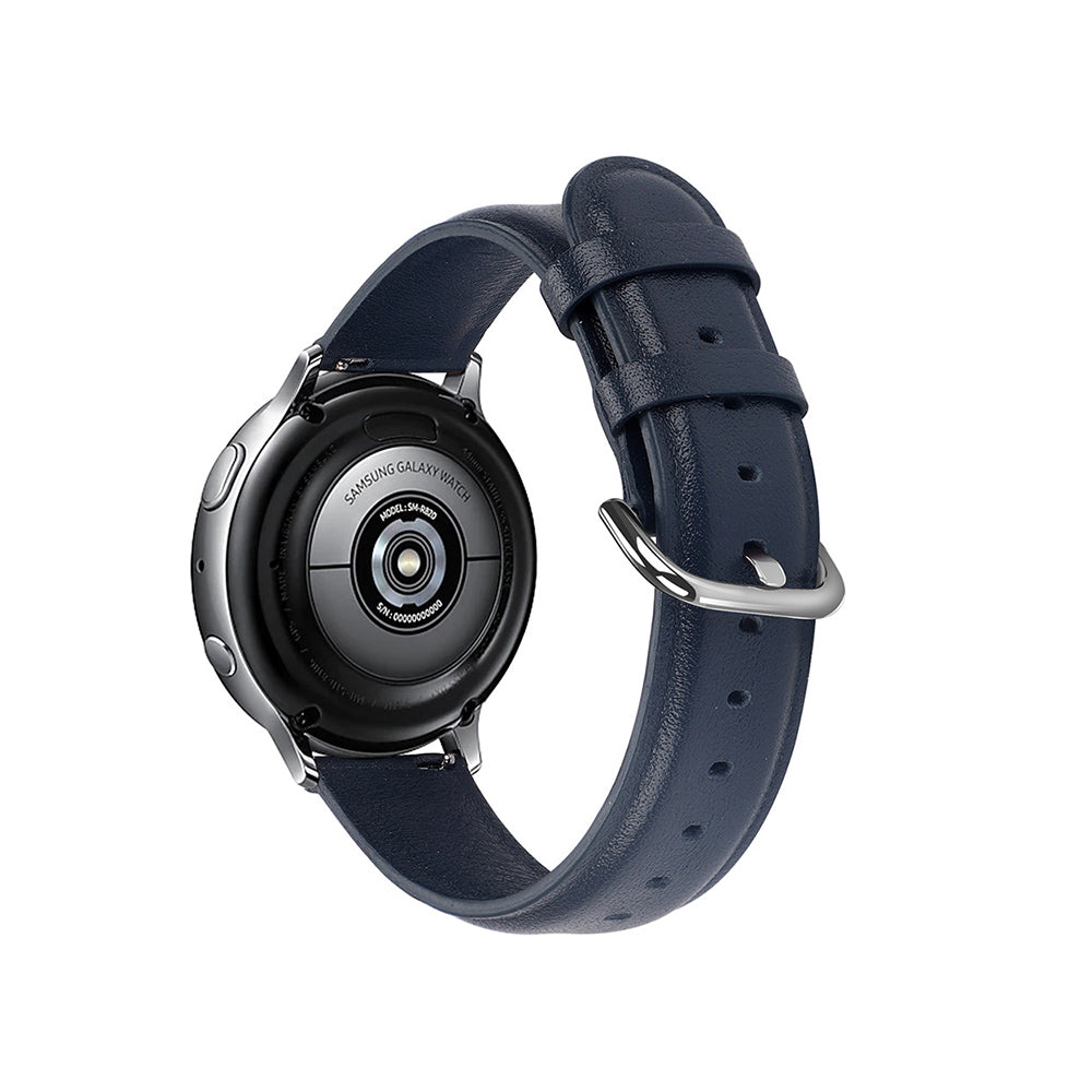 Fashion Leather Watch Band For Samsung Galaxy Watch 42/46mm Gear S3 Frontier/Classic(Midnight Blue)