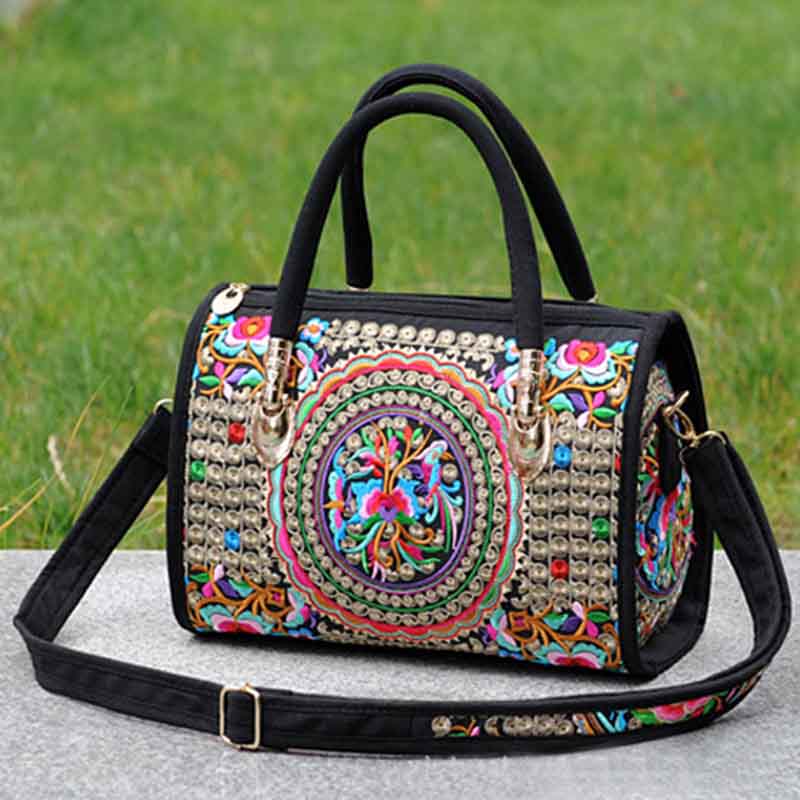 Women Embroidered Crossbody Bag Casual Ethnic Shoulder Bag-Cash Cow