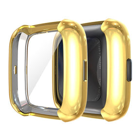 For Fitbit Versa Lite Electroplated Soft TPU Slim Watch Case -Gold