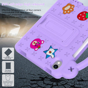 Strawberry iPad Mini 6 Case 8.3 Inch Shockproof Cover with Handle Band Shoulder Strap-LightPurple