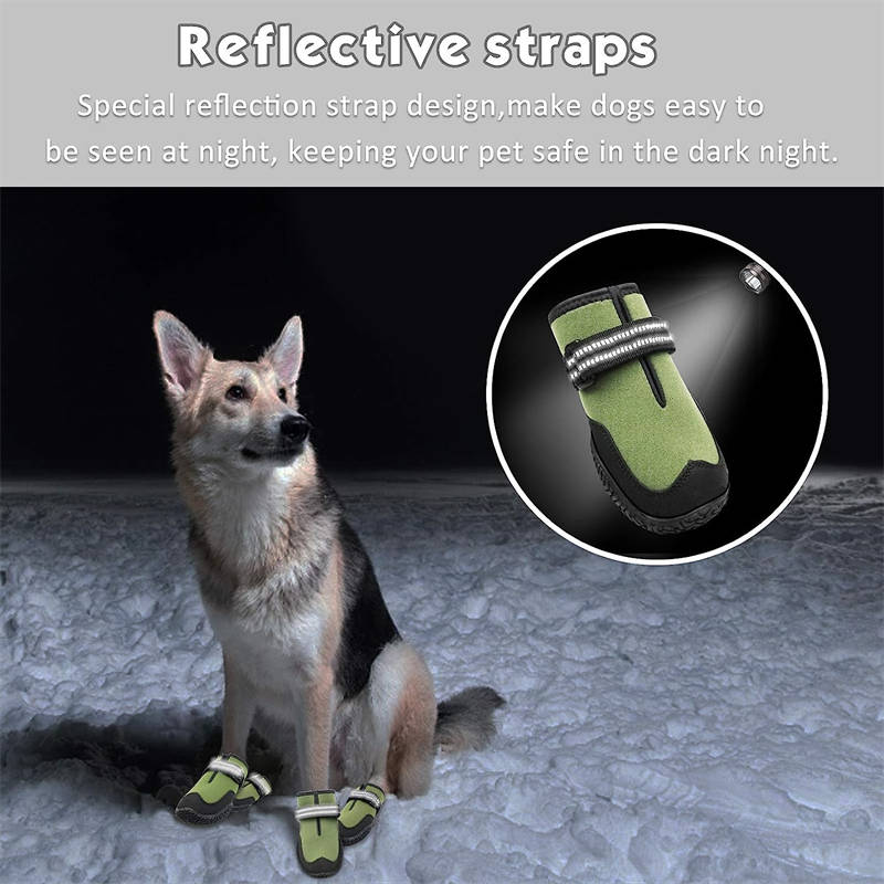 Dog Shoes Dog Boots Nonslip Soft Breathable Anti-Slip Sole-ArmyGreen