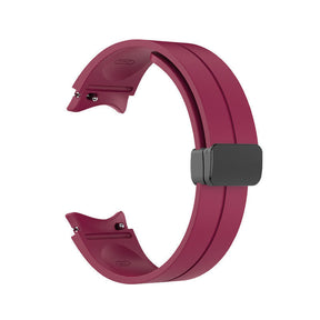 20mm Samsung Watch Band Magnetic Folding Clasp for Galaxy Watch 4/5-WineRed