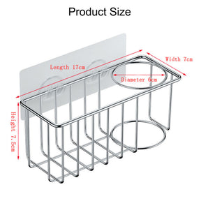 3-in-1 Sink Caddy Adhesive Sponge Holder Rust Proof Kitchen Accessory