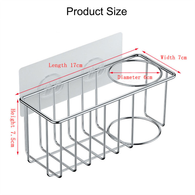 3-in-1 Sink Caddy Adhesive Sponge Holder Rust Proof Kitchen Accessory