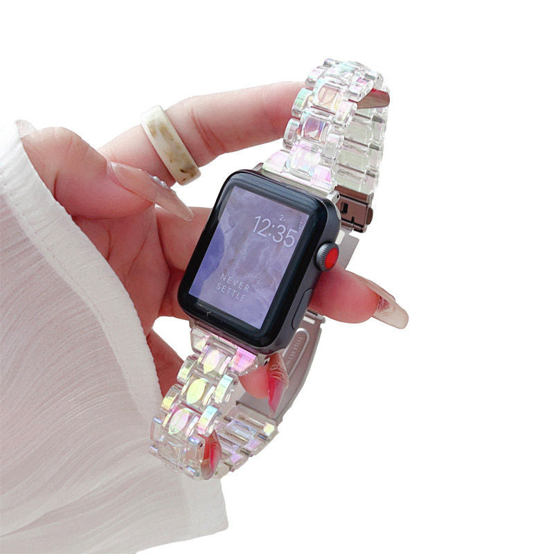 Slim Bracelet Strap Fashion Acrylic Folding Clasp for Apple Watch-3