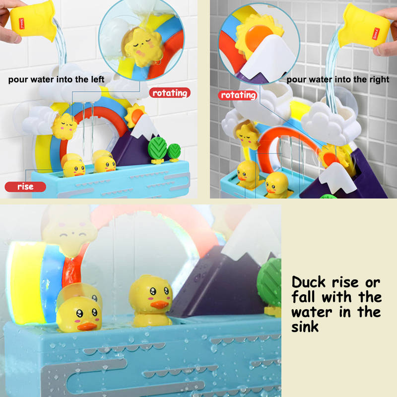 Bath Toy Set for Baby Interactive Light Up Musical Floating Ducks