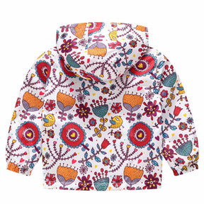Toddler Boys Girls Cartoon Print Zip Jacket Hooded Trench Kids Casual Coats-6