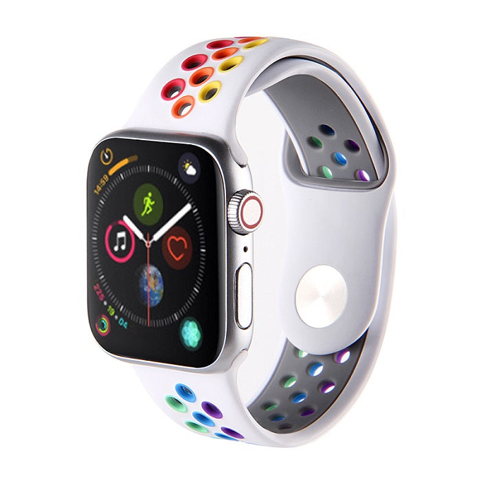 Rainbow Nike Watch Strap For Apple iWatch Series-White