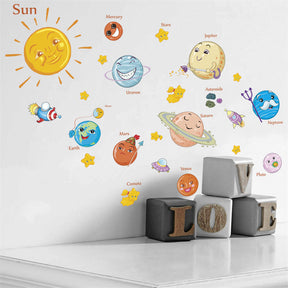 Kids Room Wall Art Decor Cartoon Removable Planet Solar System DIY Home Wall Stickers