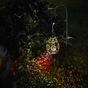 Hanging Solar Lights Outdoor Garden Waterproof Energy Saving LED Water Droplets Decorative Metal Light