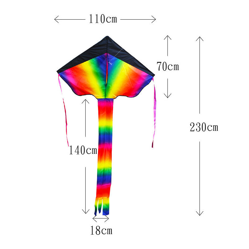 Beginner Rainbow Kite with String Handle for Adults Kids Outdoor Games