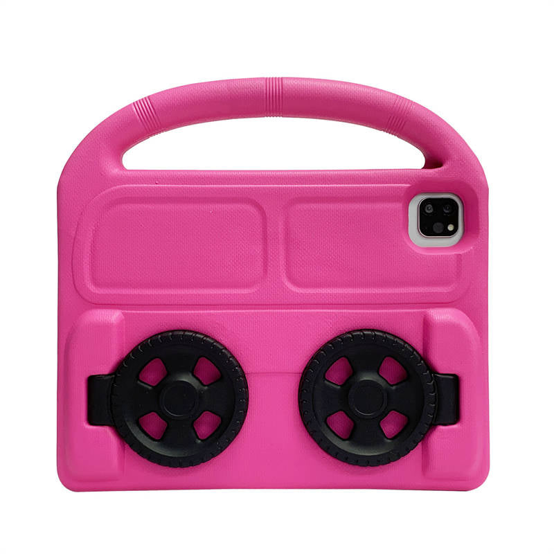 Wheel iPad Case For iPad Pro 11/Air4 10.9 inch Shockproof Stand Cover With Handle Stand-Rose