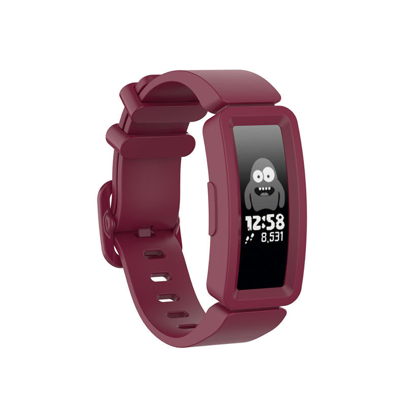 Silicone Watch Band For Fitbit Inspire/Inspire HR/ACE 2-Wine Red