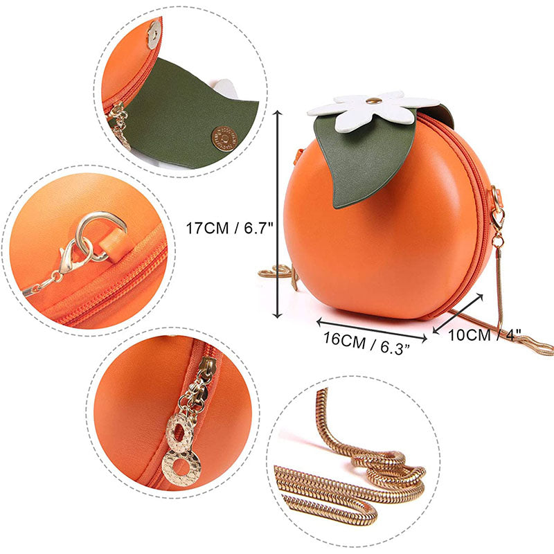 New Cute Fruits Orange Crossbody Bags Chain Shoulder Bag