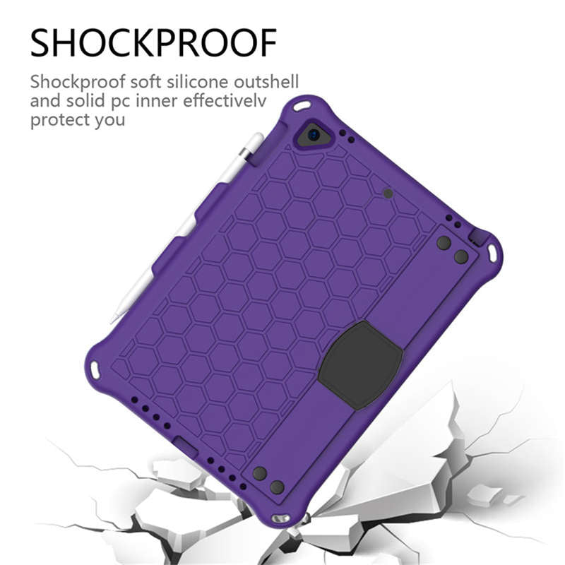 Hive iPad Case For iPad 5/6/Pro 9.7/iPad9.7 Durable Stand Cover With Shoulder Strap-PurpleBlack