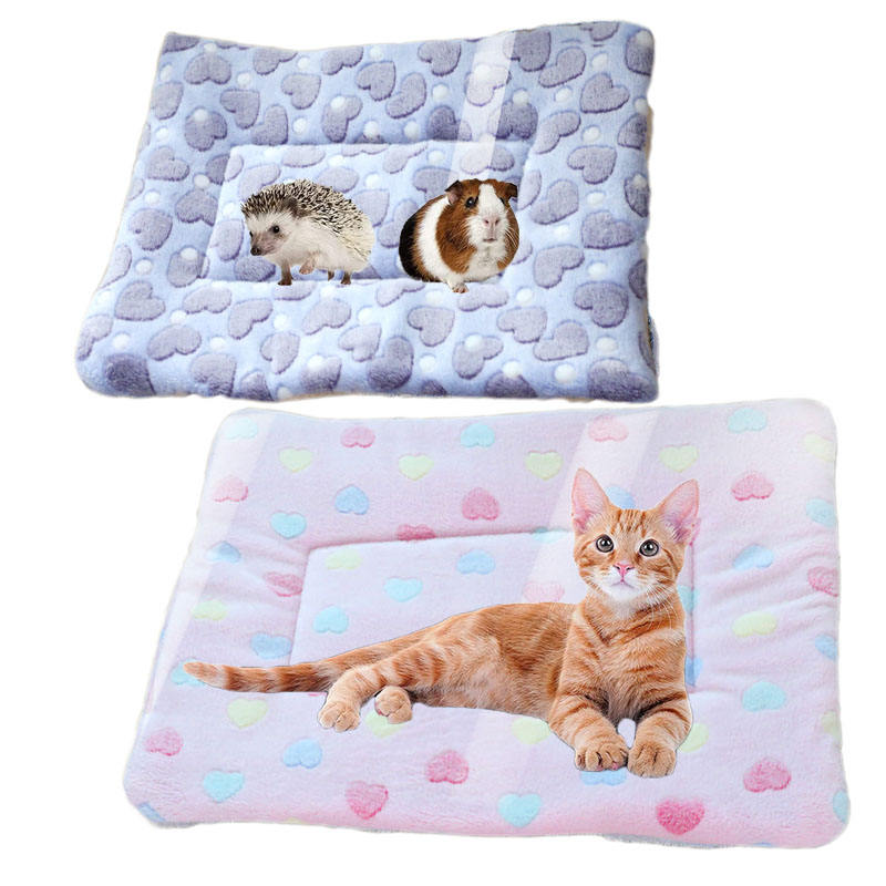 2 Piece Pet Plush Bed Mat Warm Sleep Pad-F