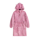 Hoodie Plush Pajama Set for couple-Pink