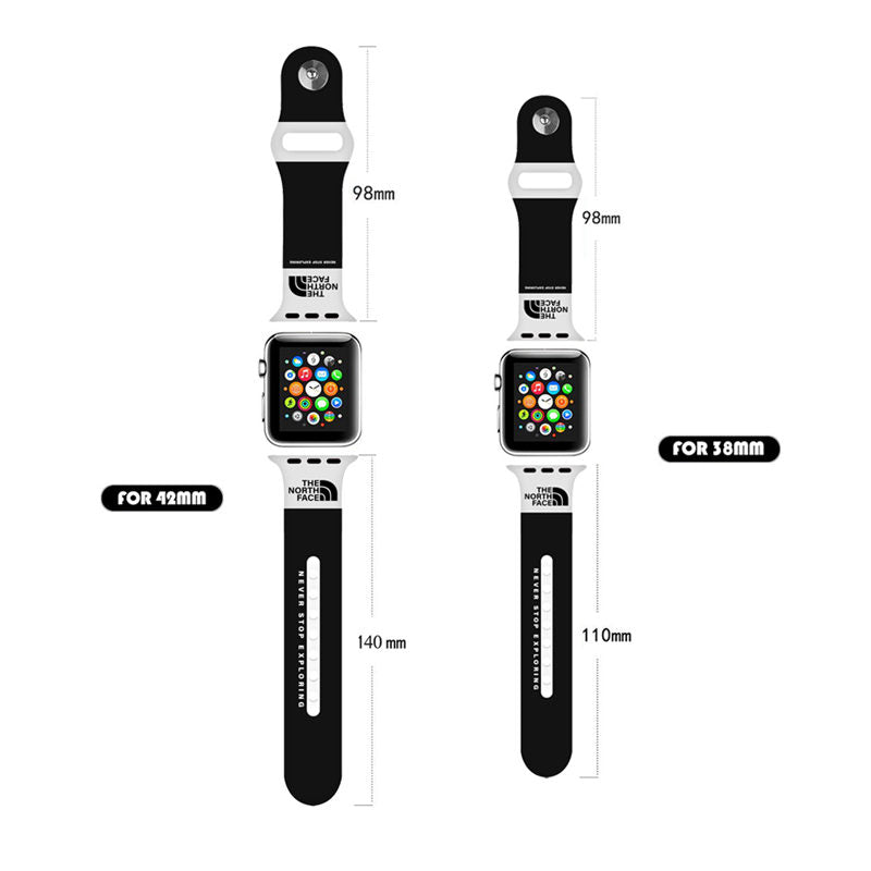 Sports Band Soft Silicone Breathable Waterproof for Apple Watch-BlackWhite