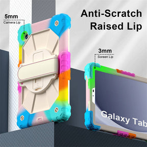 Rugged Tablet Case with Stand and Shoulder Strap for Samsung Galaxy A9-ColorfulBlue