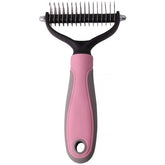 Pet Grooming Undercoat Rake with Two-Side Safe Hair Removal Comb-Pink