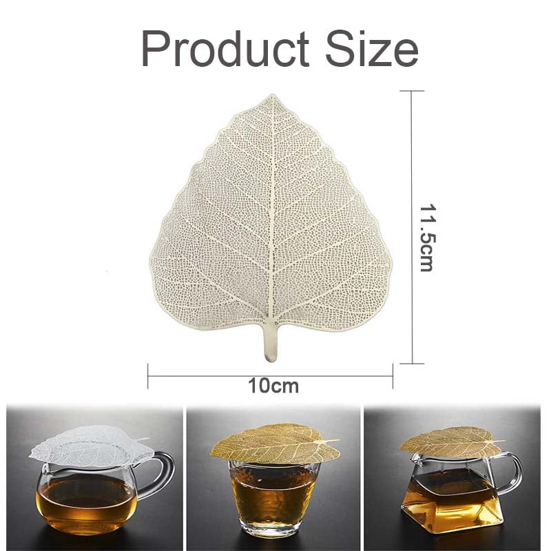 2 Pack Wine Glass Cover 304 Stainless Steel Creative Leaves Shape Cup Lid-Set3