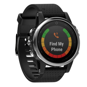 Watch Band For Garmin Fenix  Fenix 5S/ 5S Plus/6S/ 6S Pro Soft Silicone 20mm Replacement Strap Black Steel Buckle-Black