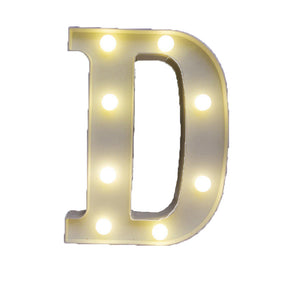 Decorative Led Light Up Number Letters White Plastic Marquee Number Lights Sign Party Wedding Decor Battery Operated (D)