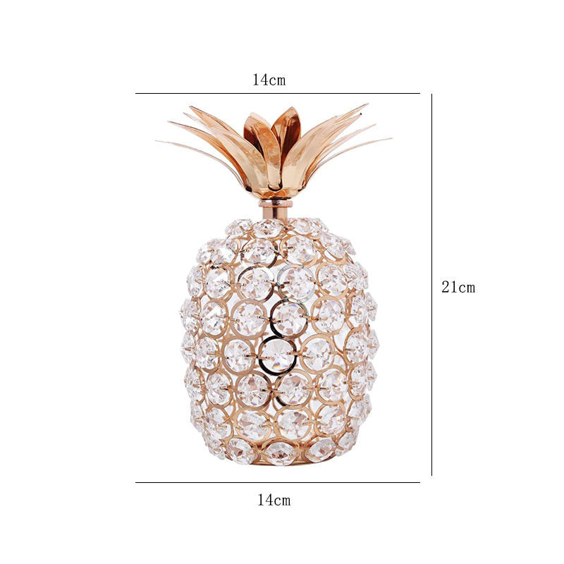 Sparkly Crystal Beads Pineapple Ornament for Home Party Festival