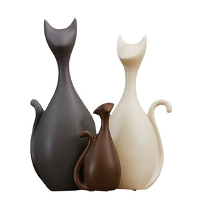 Home Decor Accessories Animal Porcelain Ornaments Ceramic Crafts Art Figurines-Cat