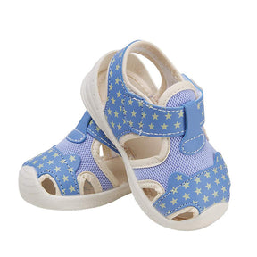 Baby Summer Sandals Mesh Rubbler Sole Outdoor Breathable Closed-Toe for Boys Girls-Blue