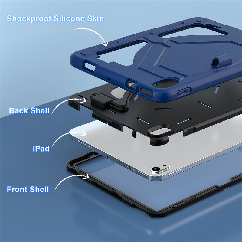 Kids Case Heavy Duty Shockproof with Kickstand for iPad 10th 2022-NavyBlue