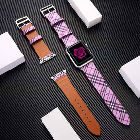 Printing Leather Replacement Wristbands for Apple Watch Series SE/6/5/4/3/2/1-Pink